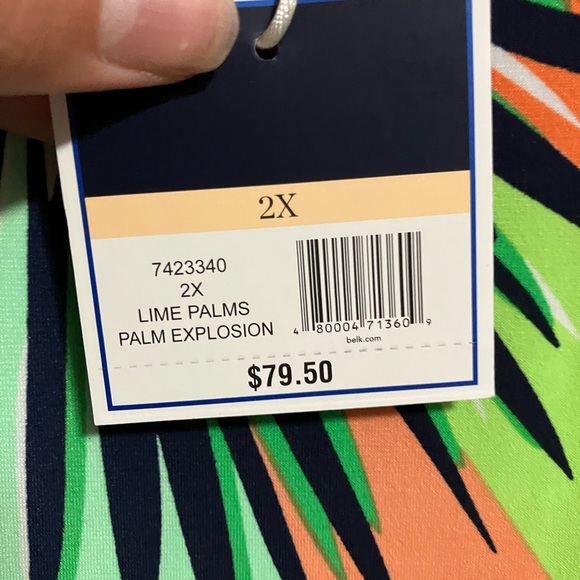 Kaari Blue Curvy Tropical Blouse - Picture 6 of 6